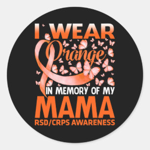 Pegatina Redonda Uso Naranja Para Concienciar A Mi Mamá Sobre Los R