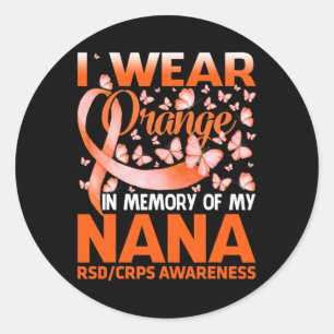 Pegatina Redonda Uso Naranja Para Mi Conciencia De Nana Rsd Crps
