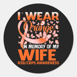 Pegatina Redonda Uso Naranja Para Mi Esposa Rsd Crps Conciencia