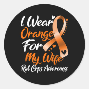 Pegatina Redonda Uso Naranja Para Mi Esposa Rsd Crps Conciencia 1