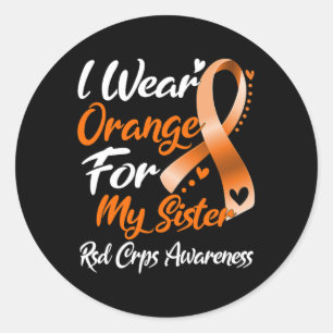 Pegatina Redonda Uso Naranja Para Mi Hermana Rsd Crps Conciencia 1