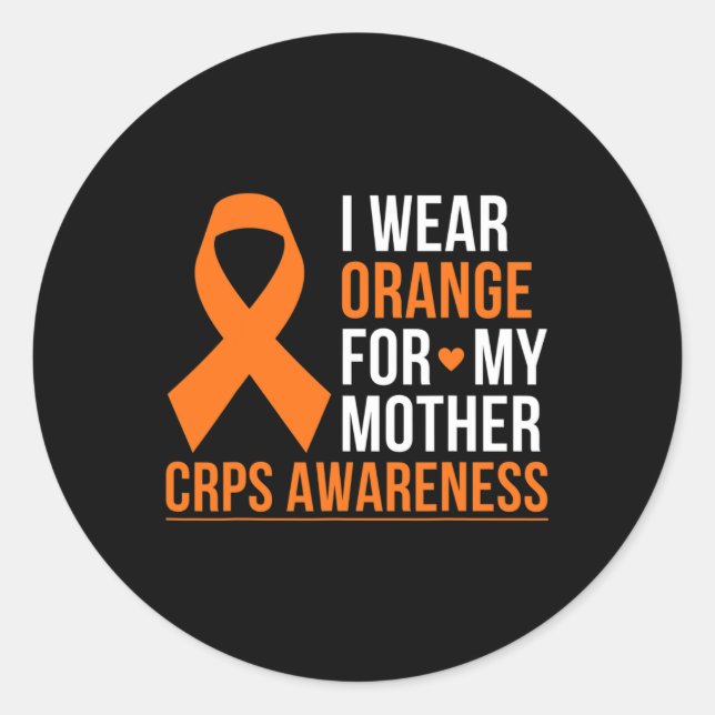 Pegatina Redonda Uso Naranja Para Mi Madre RSD CRPS Awareness Mon (Anverso)