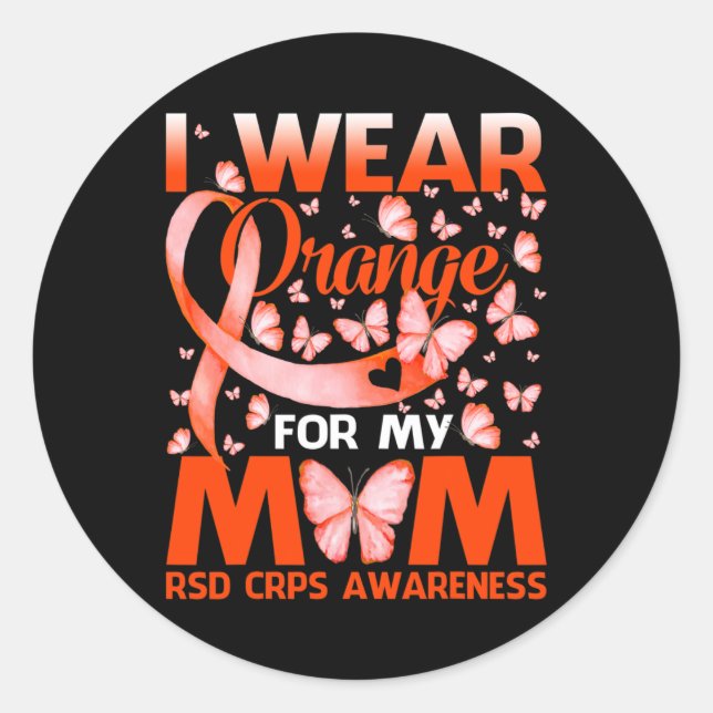 Pegatina Redonda Uso Naranja Para Mi Mamá RSD Cristóbal De Concienc (Anverso)