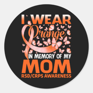 Pegatina Redonda Uso Naranja Para Mi Mamá Rsd Crps Conciencia 1