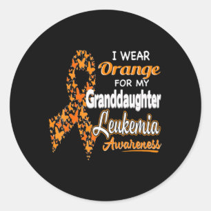 Pegatina Redonda Uso Naranja para mi Nieta Leukemia Aware