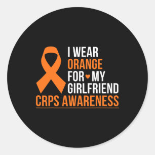 Pegatina Redonda Uso Naranja Para Mi Novia Rsd Crps Conciencia