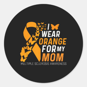 Pegatina Redonda Uso Naranja Para Mis Mamás Sra Esclerosis Múltiple