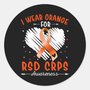 Pegatina Redonda Uso Naranja Para RSD CRPS Cinta De Conciencia Cora