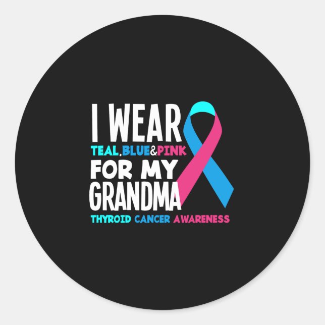 Pegatina Redonda Uso Para Mi Abuela La Conciencia Sobre El Cáncer T (Anverso)