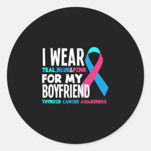 Pegatina Redonda Uso Para Mi Novio Concienciación Sobre El Cáncer D