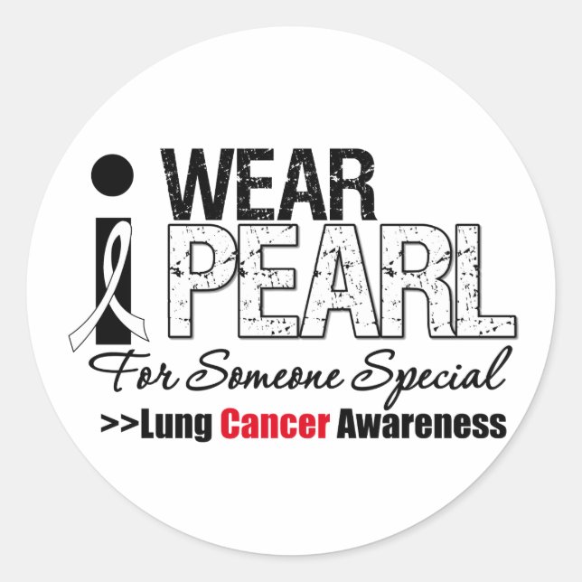 Pegatina Redonda Uso Pearl Ribbon Para Alguien Especial (Anverso)