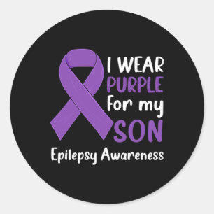 Pegatina Redonda Uso Púrpura Para Mi Hijo Epilepsia Epilepsia Epile