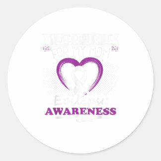 Pegatina Redonda Uso púrpura para mi mamá Epilepsy Aware