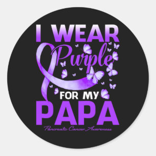 Pegatina Redonda Uso Púrpura Para Mi Papa Awaren Por El Cáncer Panc