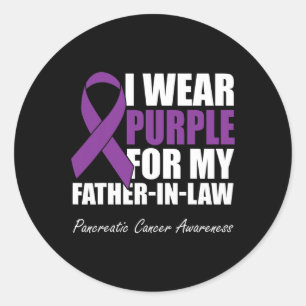 Pegatina Redonda Uso Púrpura Para Mi Suegro Canc Pancreático