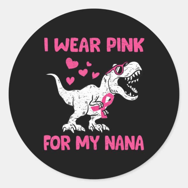 Pegatina Redonda Uso Rosa Para Concienciar Sobre El Cáncer De Mama  (Anverso)