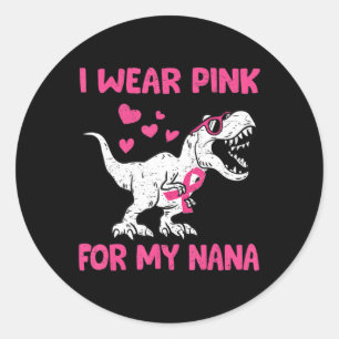 Pegatina Redonda Uso Rosa Para Concienciar Sobre El Cáncer De Mama