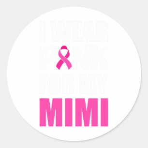 Pegatina Redonda Uso Rosa Para El Cáncer De Mama De Cinta Rosa Mimi