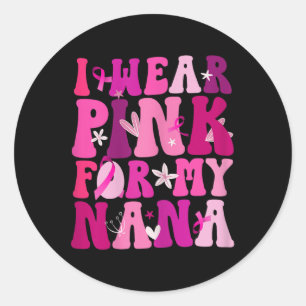 Pegatina Redonda Uso Rosa Para Mi Conciencia Sobre El Cáncer De Mam