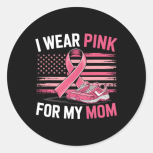 Pegatina Redonda Uso Rosa Para Mi Mamá Sneakers Niños De Bandera Es