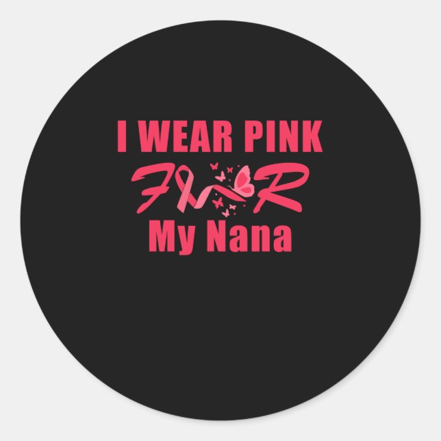 Pegatina Redonda uso rosa para mi nana (Anverso)