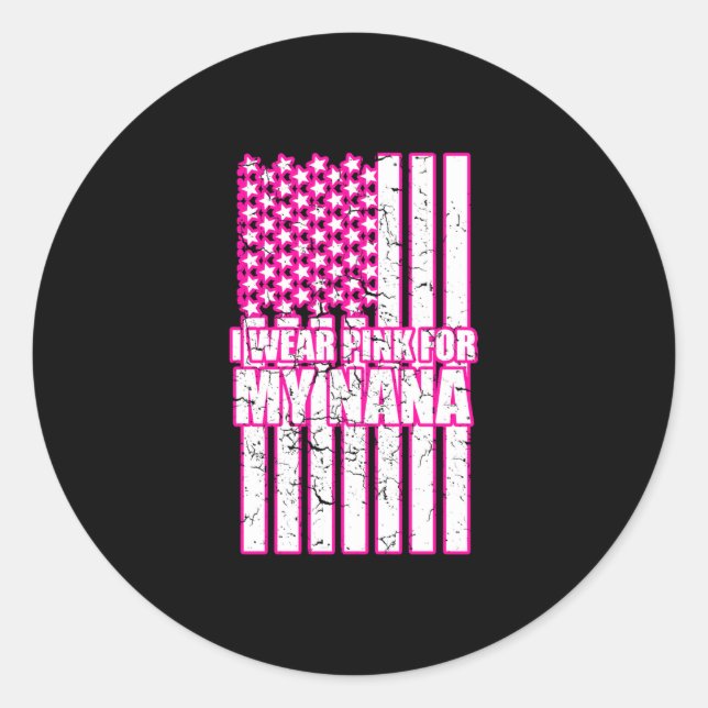 Pegatina Redonda uso rosa para mi nana (Anverso)
