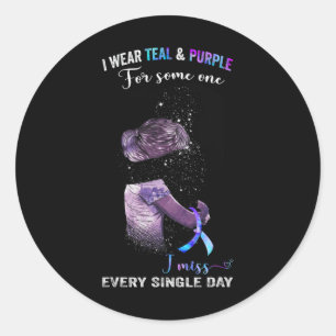 Pegatina Redonda Uso Verde azulado Y Morado Para La Prevención Del