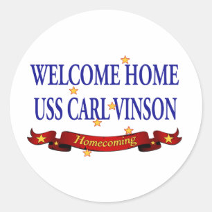 Pegatina Redonda USS Carl Vinson casero agradable
