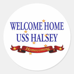 Pegatina Redonda USS casero agradable Halsey