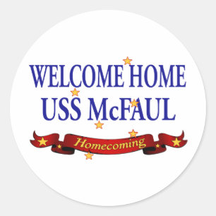 Pegatina Redonda USS casero agradable McFaul