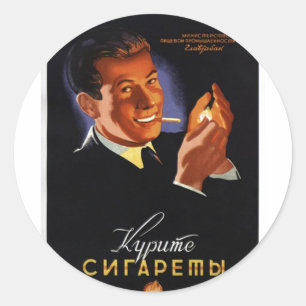 Pegatina Redonda USSR CCCP Guerra Fría Posters de propaganda de la 