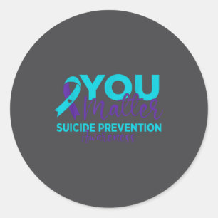 Pegatina Redonda Usted, Conciencia de Prevención del Suicidio
