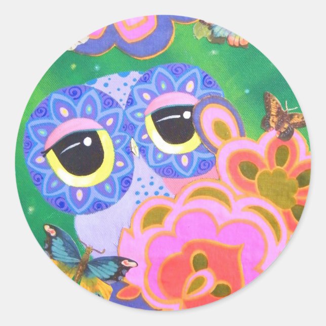 Pegatina Redonda Usted está siempre en mi mente (Anverso)