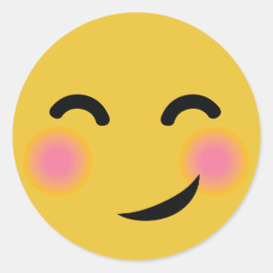 Pegatina Redonda Usted me consiguió emoji de ruborización