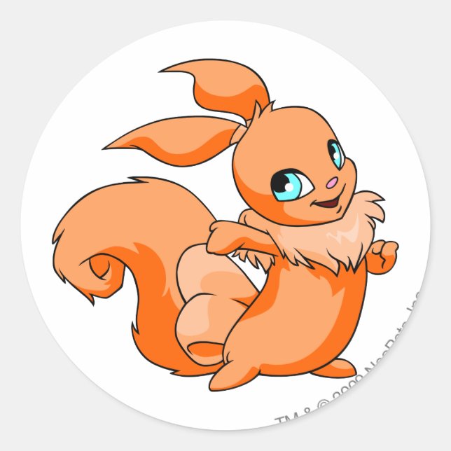 Pegatina Redonda Usul Naranja (Anverso)