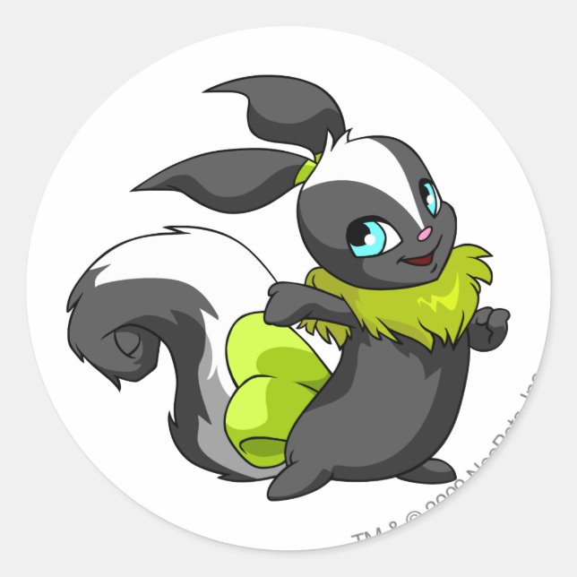 Pegatina Redonda Usul Skunk (Anverso)