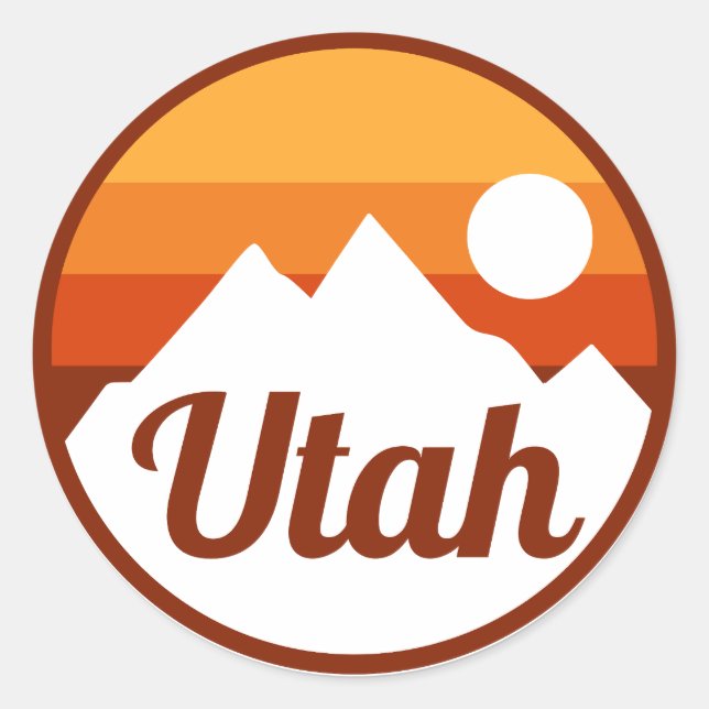 Pegatina Redonda Utah (Anverso)