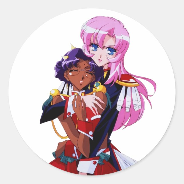 Pegatina Redonda Utena y Anthy - Chica revolucionario Utena (Anverso)