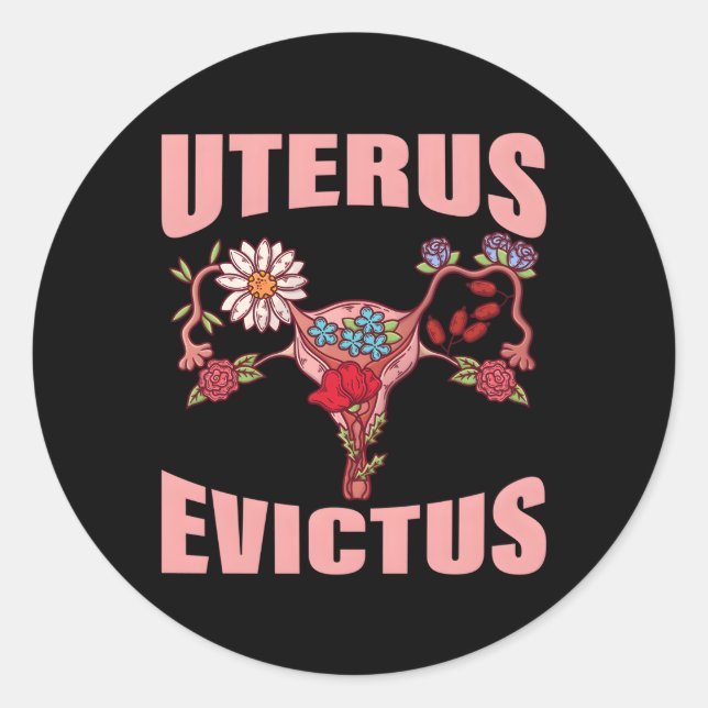 Pegatina Redonda Uterus Anatomy Uterus Evictus Uterus Extracción Hy (Anverso)