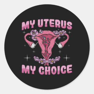 Pegatina Redonda Uterus Mi Elección Ovario Cirugía Uterus Hysterect