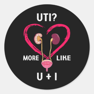 Pegatina Redonda Uti Más Como U Plus I Kidney Fun