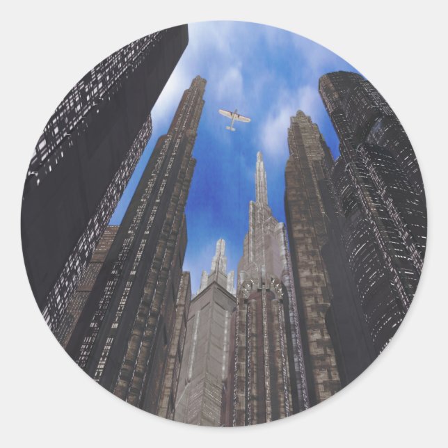 Pegatina Redonda utopolis (Anverso)