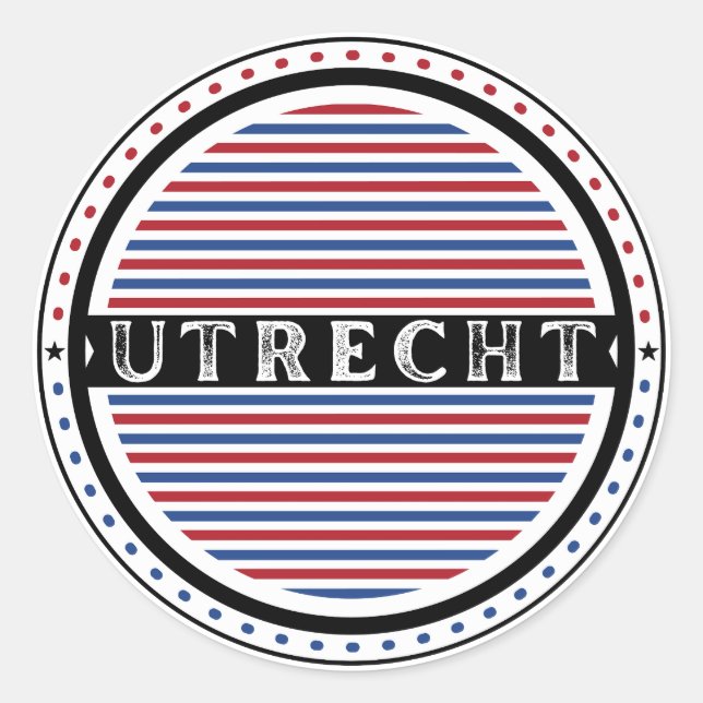 Pegatina Redonda Utrecht City Pride Emblem – Dutch Identity (Anverso)