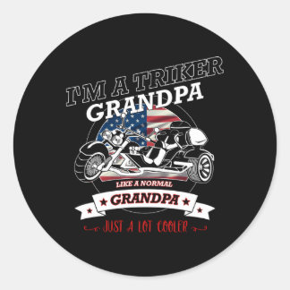 Pegatina Redonda Uu Triker Grandpa Trike