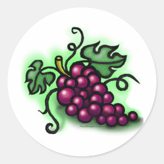 Pegatina Redonda Uvas