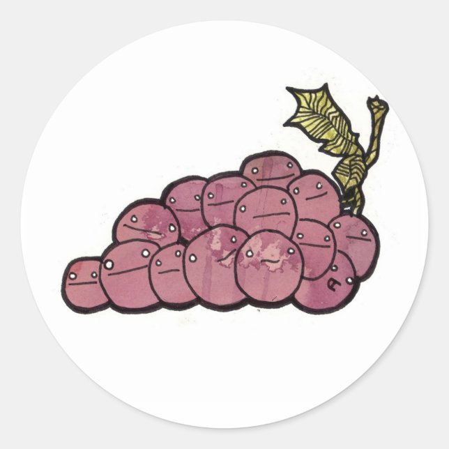 Pegatina Redonda uvas (Anverso)