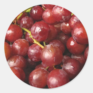 Pegatina Redonda Uvas rojas