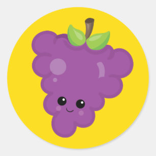 Pegatina Redonda Uvas violetas yummy