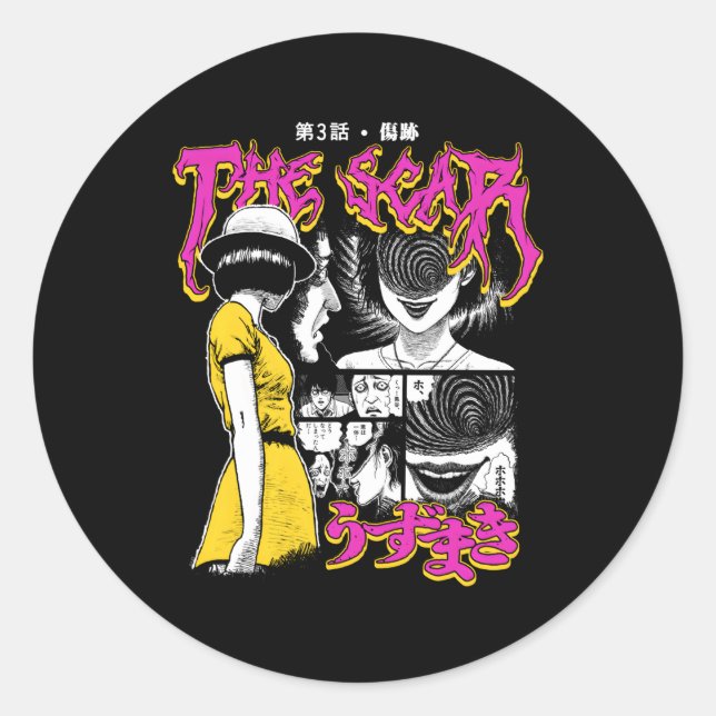 Pegatina Redonda Uzumaki Colorful Scar (Anverso)