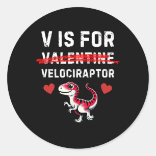 Pegatina Redonda V Es Para Velociraptor Raptor Dinosaurio Divertido